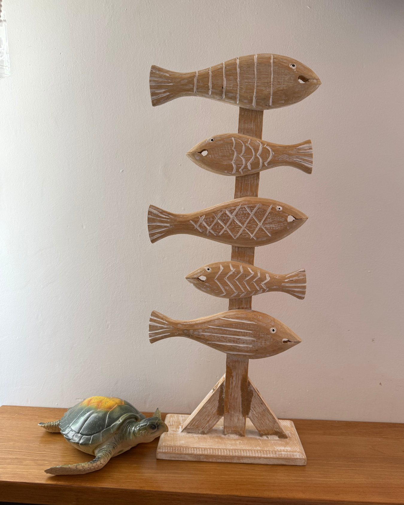 Figura de Peces en Madera de Mango – 21 x 10 x 52 cm