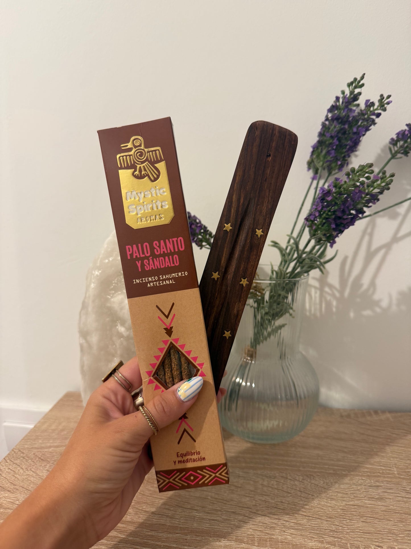 Incienso Palo Santo y Sándalo + soporte