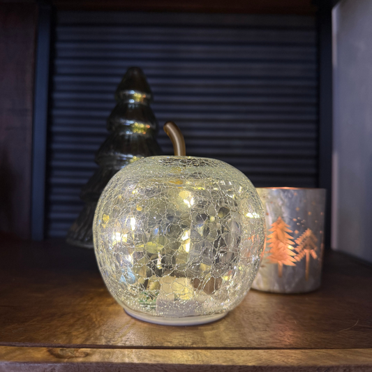 Manzana de cristal con luces led