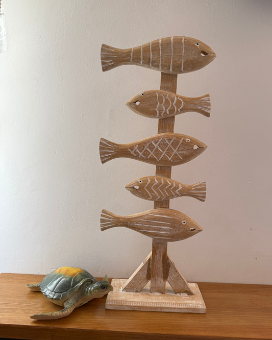 Figura de Peces en Madera de Mango – 21 x 10 x 52 cm
